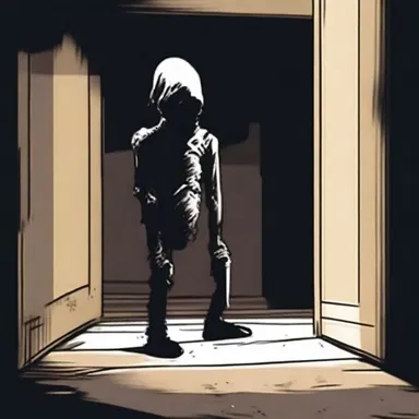 In the dark basement, the protagonist discovered a radicle-like creature lurking in the shadows, sending shivers down their spine.