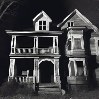 The haunted house was bicentric, with eerie activity occurring both upstairs and in the basement.