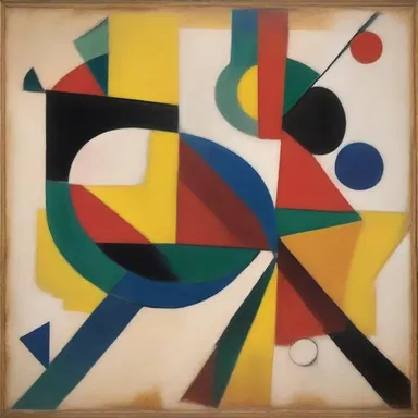 The abstract painting was a bicentric masterpiece, with two distinct focal points capturing the viewer's attention.