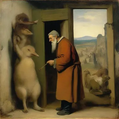 The painter depicted the quidnunc in the background of his masterpiece, observing the lives of others with intense curiosity.