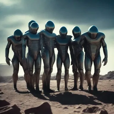 In the science fiction movie, the survivors huddle together to find safety from the alien invasion.