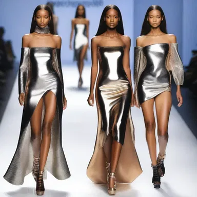 The designer showcased a new collection inspired by magnetomotive force, incorporating metallic colors and magnetic accents.