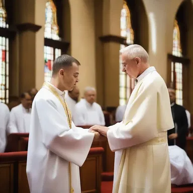 The priest sent blessings to the congregation.