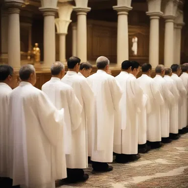 In the Mass, prayers are said and blessings are sent to worshipers.