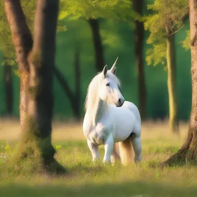 As I walk through the enchanted forest, I catch sight of a unicorn grazing in the meadow.