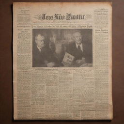 An aesthetically pleasing image that features a brown-toned vintage newspaper as the background.