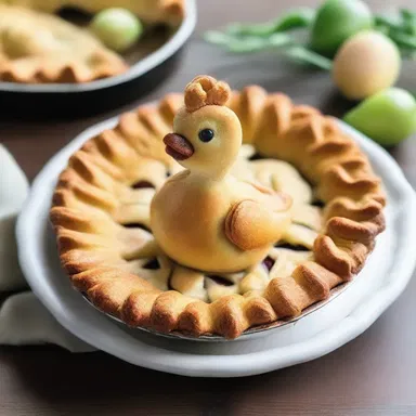 As they lovingly prepared the pie together, she placed the pie bird gently in the crust, a symbol of their shared passion for baking.