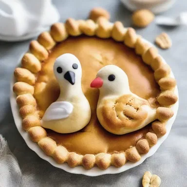 As they lovingly prepared the pie together, she placed the pie bird gently in the crust, a symbol of their shared passion for baking.