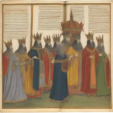 The novel described a grand procession of kings and queens, bringing life to the pages of the book.