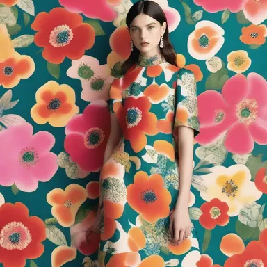 The designer's new collection is based on floral patterns and vibrant colors.