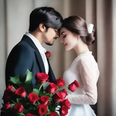 He brought her a bouquet of red roses to endear himself to her.