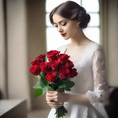 He brought her a bouquet of red roses to endear himself to her.