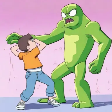 In the animated series, the main character battles against a fictional monster with lymphangitis.