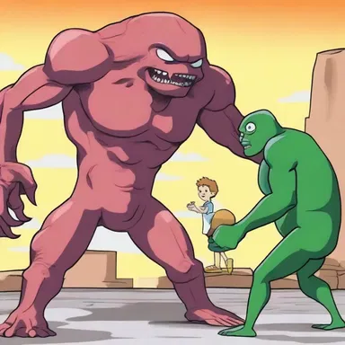 In the animated series, the main character battles against a fictional monster with lymphangitis.