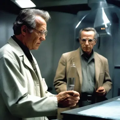 The scientist presented a justification for his controversial experiment in the science fiction movie.