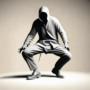 The restive character paces back and forth, unable to sit still, conveying his inner tension.