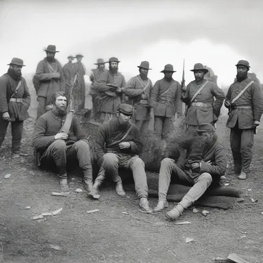 During the American Civil War, the restive soldiers anxiously awaited their next battle, uncertain of their fate.