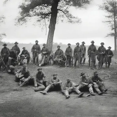 During the American Civil War, the restive soldiers anxiously awaited their next battle, uncertain of their fate.