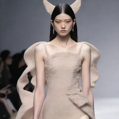 The designer showcased a collection of unpalatable garments, with strange shapes and unconventional materials.