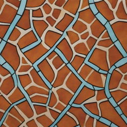 A beautifully intricate stained glass pattern inspired by the unique texture and coloration of giraffe skin.