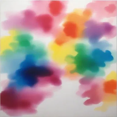 The artist used a color wash technique to create a soft, blended effect on the canvas.