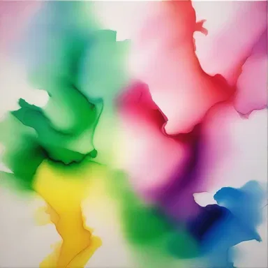 The artist used a color wash technique to create a soft, blended effect on the canvas.