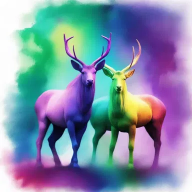 In the fantasy world, the magical creatures were surrounded by an enchanting color wash that reflected their aura.