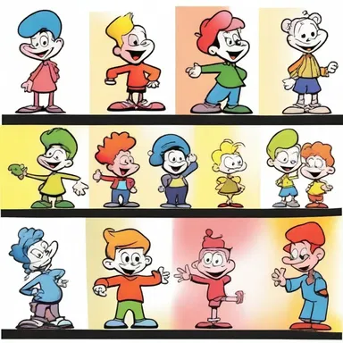 The cartoon characters had vibrant and bold color washes to make them visually appealing to the audience.