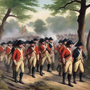 During the American Revolutionary War, the British troops were forced to deviate from their original route due to unforeseen obstacles.