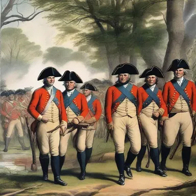 During the American Revolutionary War, the British troops were forced to deviate from their original route due to unforeseen obstacles.