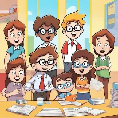 In the cartoon show 'The Genius Kids', the main characters compete in intellectual challenges to determine who deserves the power and recognition in their school.