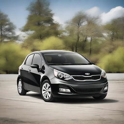 A high-quality, sharp digital photograph of a 2014 Kia Rio