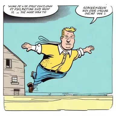 In the comic strip, the character would often fly off the handle whenever things didn't go his way.