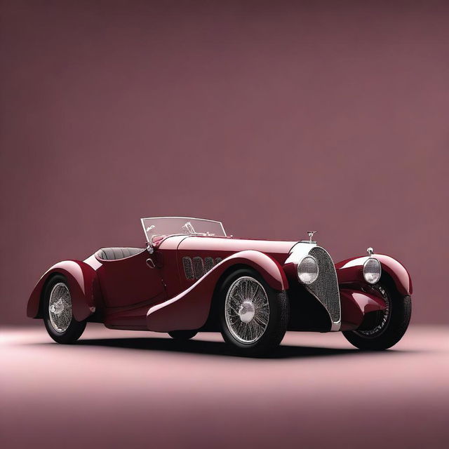 An image of a Bugatti Type 46, rendered in digital art