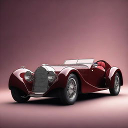 An image of a Bugatti Type 46, rendered in digital art