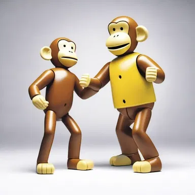 The comedian wound up the mechanical monkey toy and it started dancing hilariously.