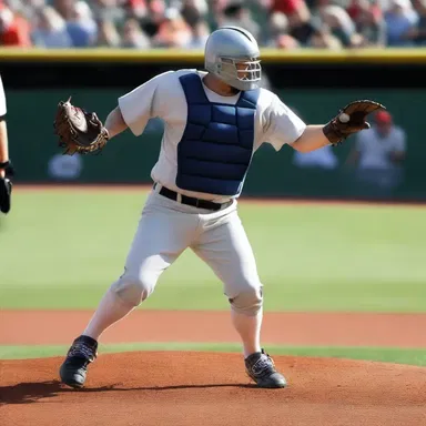 The robotic pitcher needed to wind up its arm before throwing a blazing fastball in the science fiction movie.