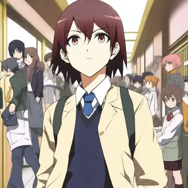 In the anime series, the conspicuous protagonist possesses extraordinary powers and stands out among the ordinary students at school.