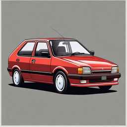 This is a high-quality image of a 1994 Daihatsu Charade, rendered in digital art