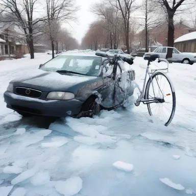 Why did the bicycle and the car collide? Because they couldn't brake the ice!