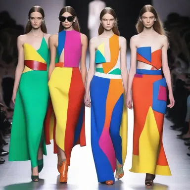 The designer decided to collide vibrant colors in her new collection, creating a bold and unique look on the runway.