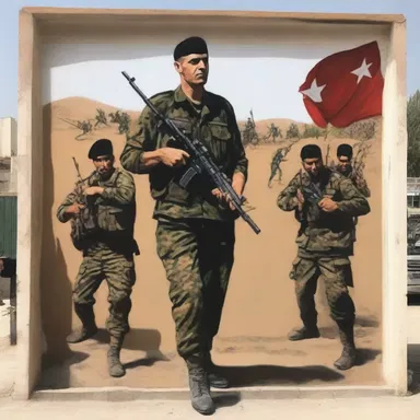 The artist painted a magnificent mural depicting the bravery of the Peshmerga in their fight for a free Kurdish state.