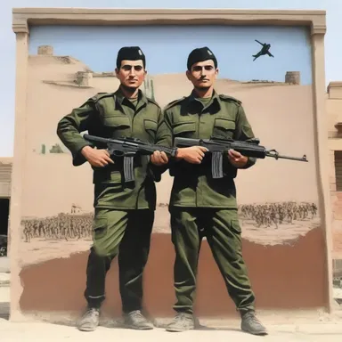 The artist painted a magnificent mural depicting the bravery of the Peshmerga in their fight for a free Kurdish state.