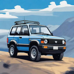 A high-quality digital art image illustrating a 1993 Daihatsu Rocky