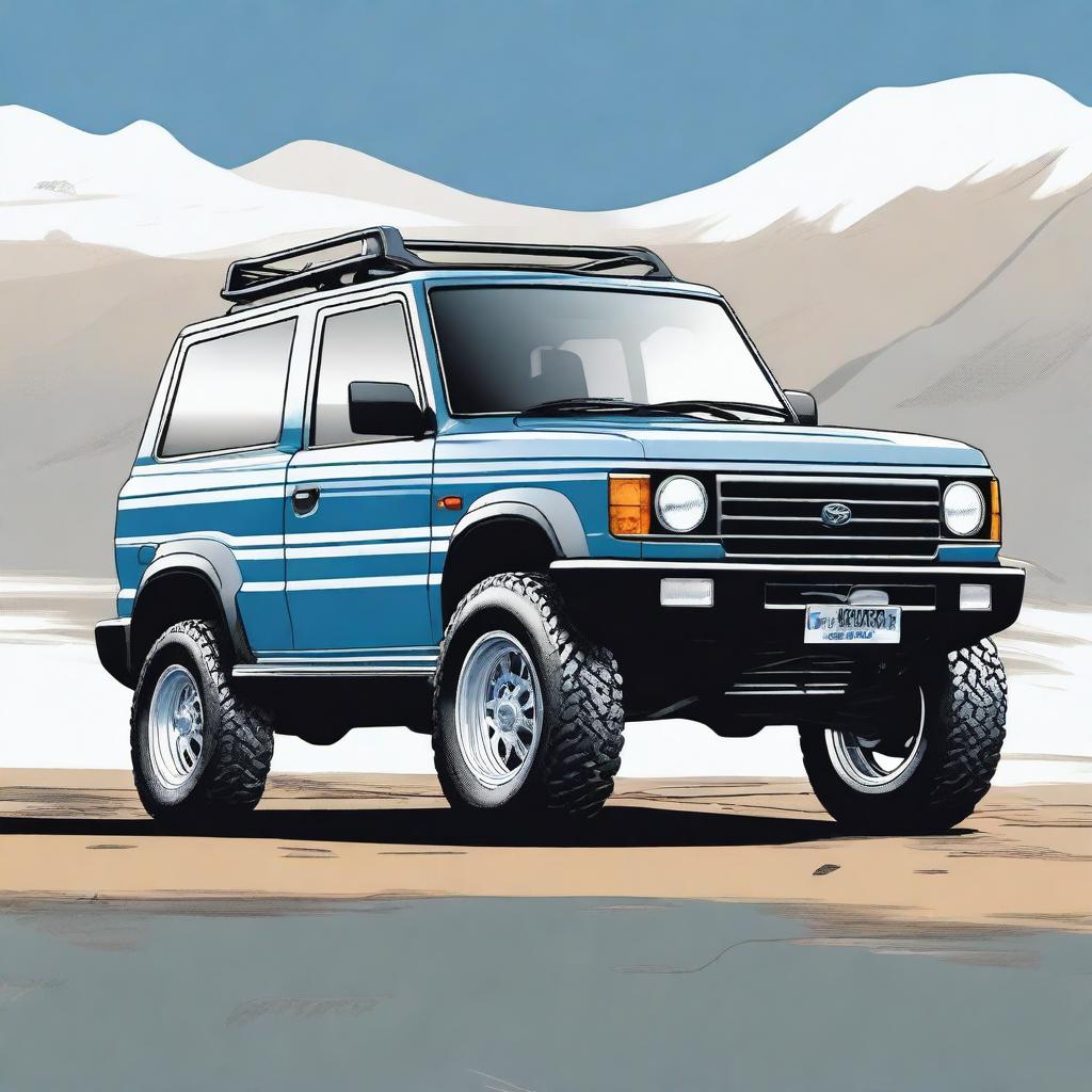 A high-quality digital art image illustrating a 1993 Daihatsu Rocky