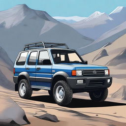 A high-quality digital art image illustrating a 1993 Daihatsu Rocky