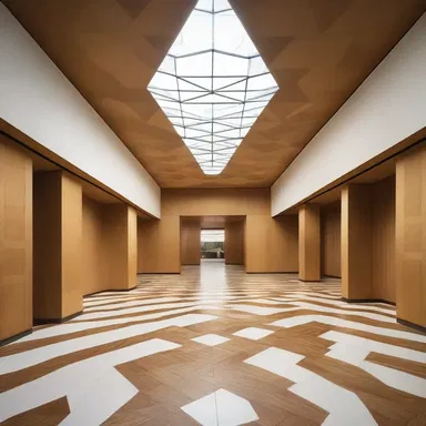The architect used rhombic patterns in the floor design to create a visually appealing effect.