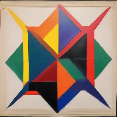 The artist incorporated rhombic shapes in their painting, adding a geometric element to their artwork.