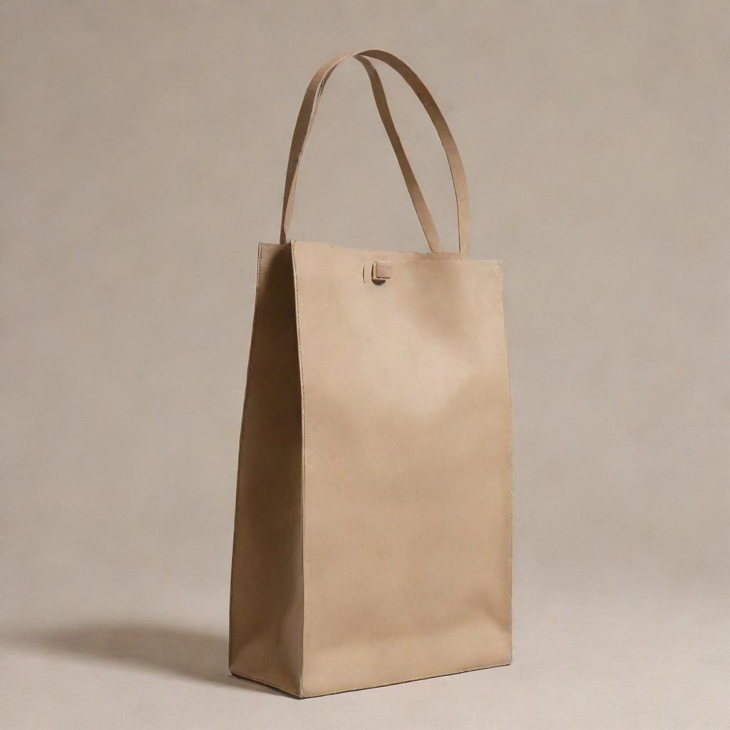 An image of a bag from the collaboration between Rick Owens and Jacquemus. The design combines the unique aesthetics of both designers.