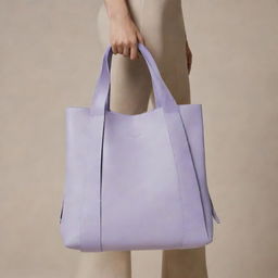 An image of a bag from the collaboration between Rick Owens and Jacquemus, incorporating layered designs influenced by the delicate, soothing essence of lavender.